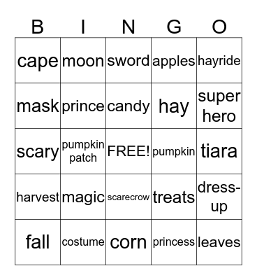 Mrs. Royers Fall Halloween Game Bingo Card