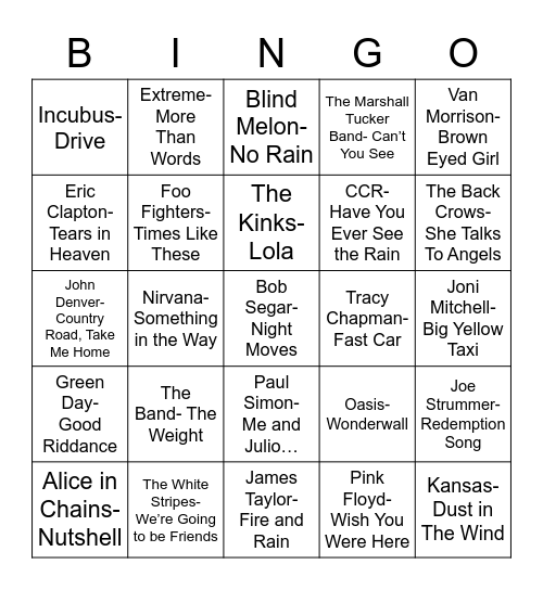 Total-Quiz.com Presents Radio Bingo: Pickin' & a Singin' Bingo Card