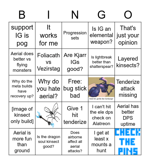 IG Chat Bingo Card