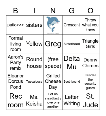 Tri Delta Bingo Night!!! Bingo Card