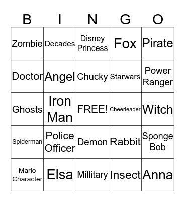 Halloween Bingo Card