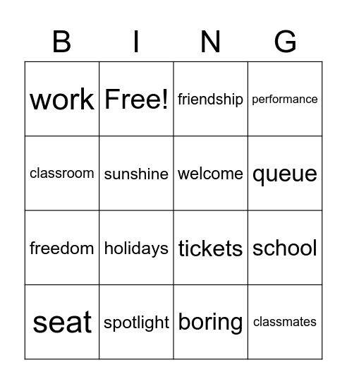 Bingo Card