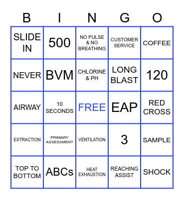 LIFEGUARD Bingo Card