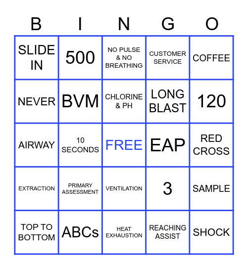 LIFEGUARD Bingo Card