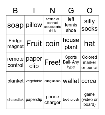 Trembley Scavenger Hunt Bingo Card