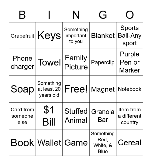 Government Scavenger Hunt Bingo Card