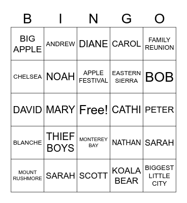 POPPIPALOOSA BINGO 1 Bingo Card