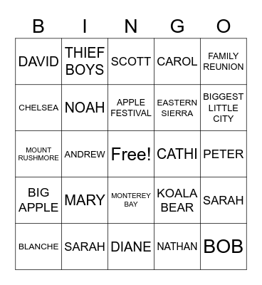 POPPIPALOOSA BINGO 1 Bingo Card