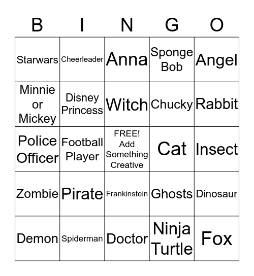 Halloween Bingo Card