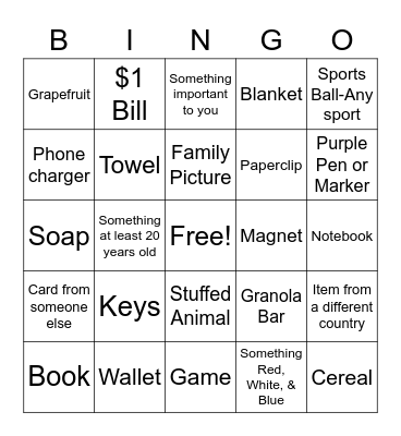 Government Scavenger Hunt Bingo Card