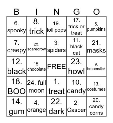 BINGO CARDS Bingo Card