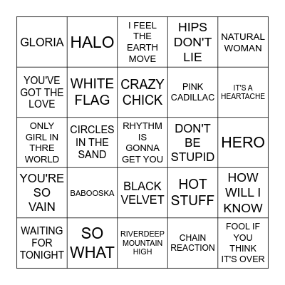 DIVAS Bingo Card