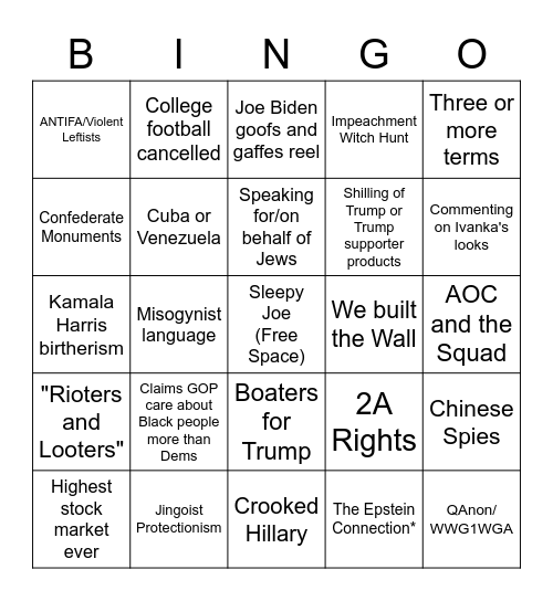 RNC Bingo Card