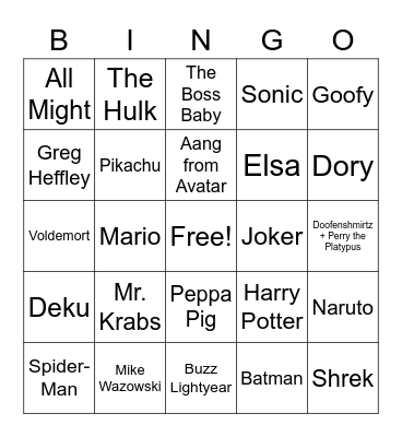 Carragher Bingo Card