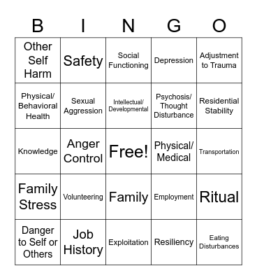 ANSA Bingo Card