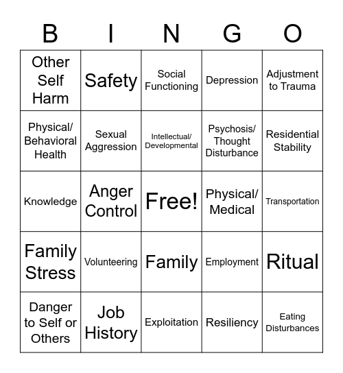 ANSA Bingo Card