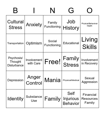 ANSA Bingo Card