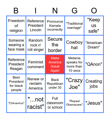 RNC Bingo - Night 1 Bingo Card