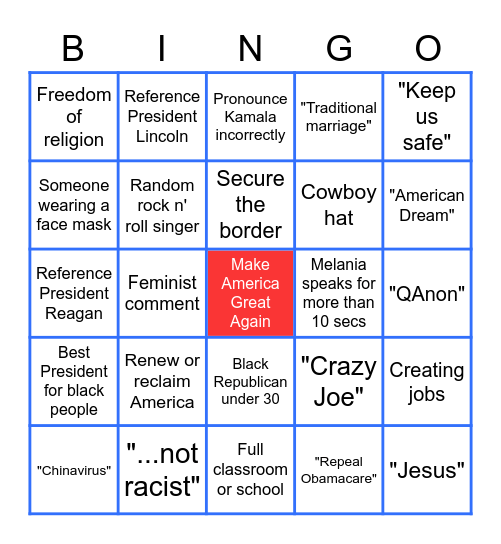 RNC Bingo - Night 1 Bingo Card