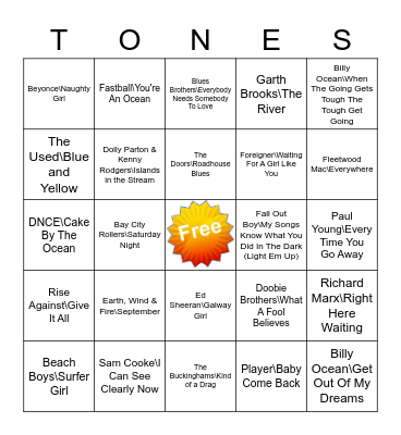 Game Of Tones 8-24-20 Pattern Game (4) Bingo Card