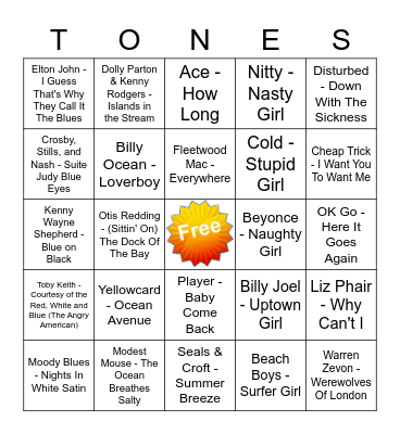 Game Of Tones 8-24-20 Pattern Game (4) Bingo Card
