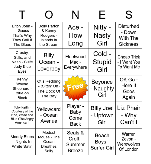 Game Of Tones 8-24-20 Pattern Game (4) Bingo Card