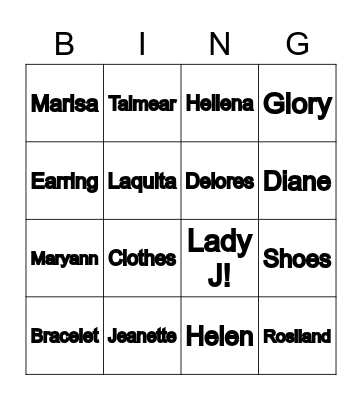 Bethany Temple Women Bingo Card