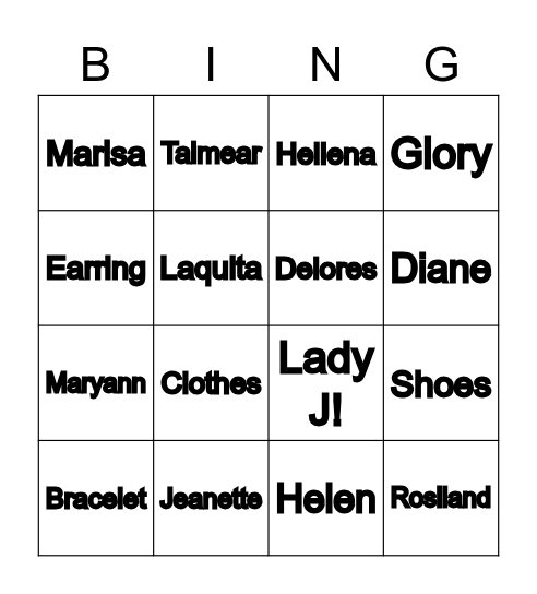 Bethany Temple Women Bingo Card