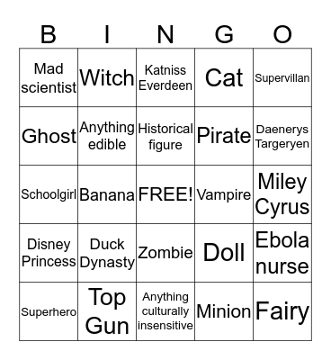 Halloween Bingo Card