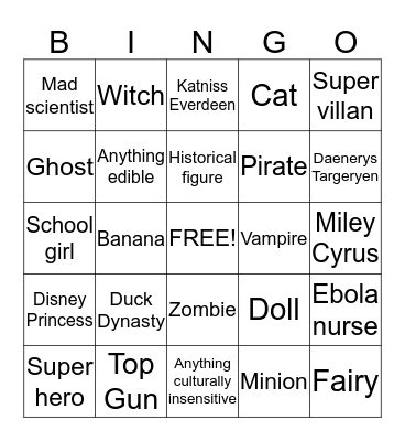 Halloween Bingo Card