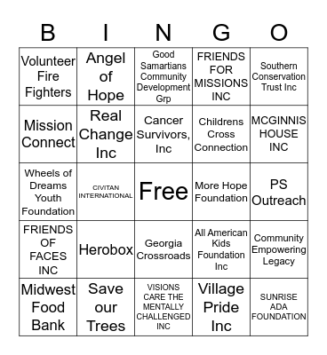 Community Bingo Card