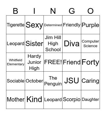 Robbie's Birthday  Bingo Card