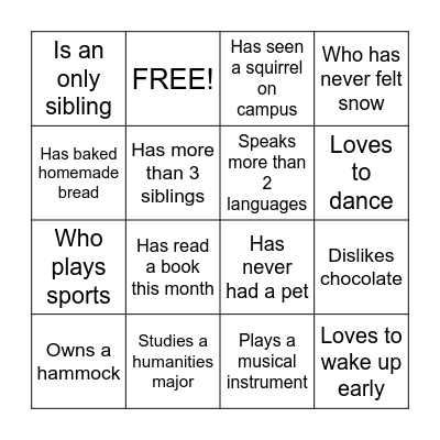 Find Someone Who... Bingo Card