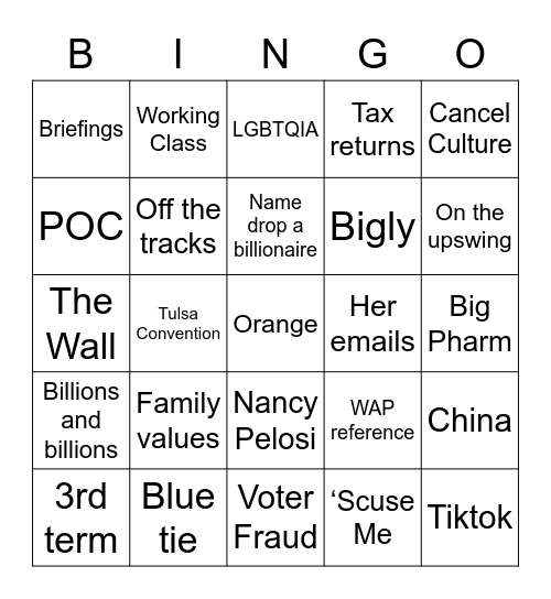 RNC Bingo Card