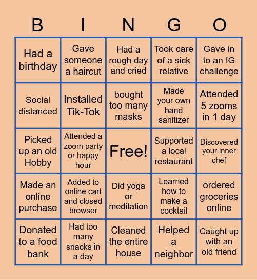 Hey Summer Staff, what did you did during Covid? Bingo Card