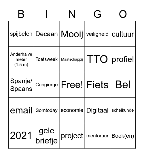 Zegt de mentor het volgende...? Bingo Card