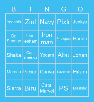 Subandie Bingo Card