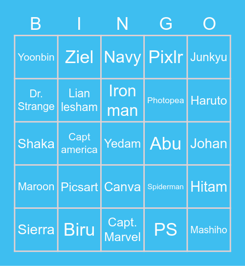 Subandie Bingo Card