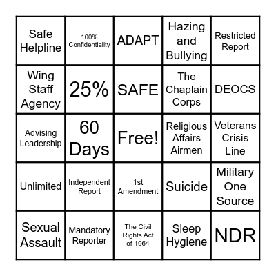 CARE-O Bingo Card