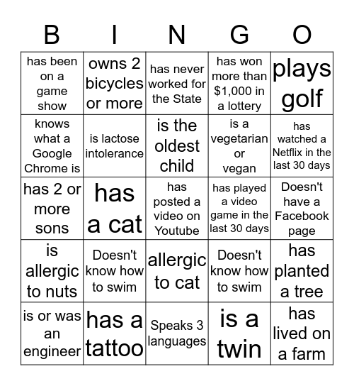 STAR Bingo! (1) Bingo Card