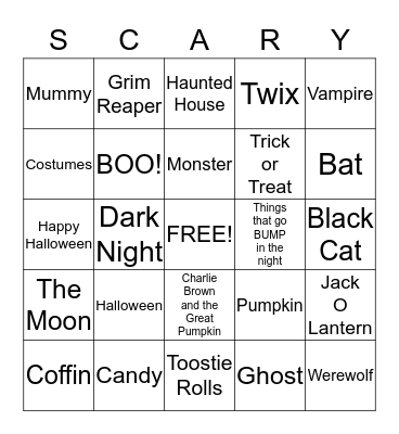 Halloween Bingo Card