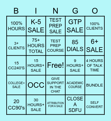 LWOM BINGO Card