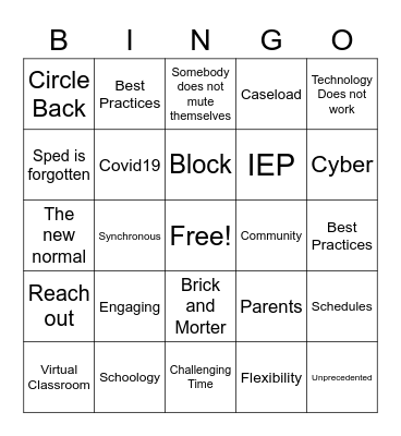 Trigger Word BINGO Card