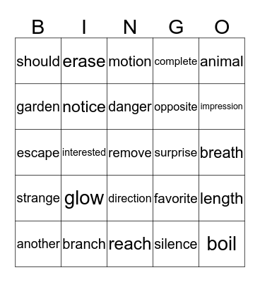 Bingo Card