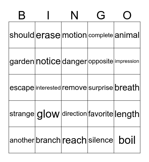 Bingo Card