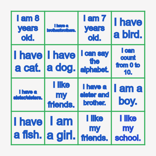 Bingo to Meet YOU! Bingo Card
