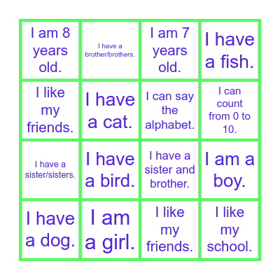 Bingo to Meet YOU! Bingo Card