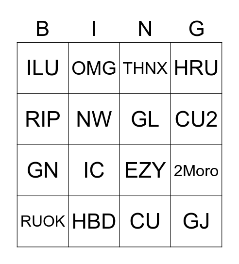 Bingo Card