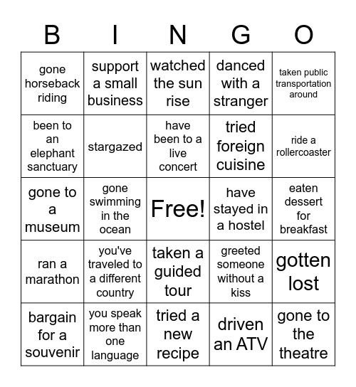 ESL Bingo Card