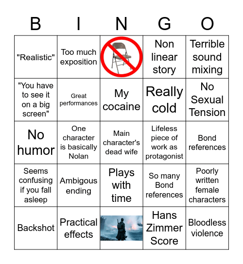 Christopher Nolan Movie Bingo Card